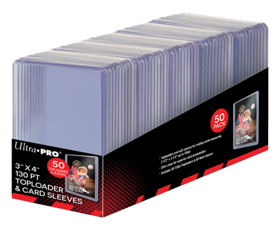 UP - 3" X 4" Super Thick 130PT Toploader with Thick Card Sleeves (50 Stück)